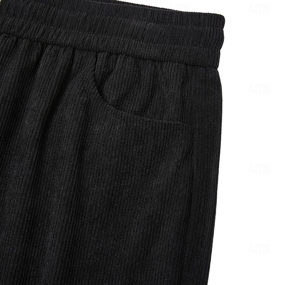 Hombre Pantalones Pantalones de Pana Pantalones anchos Pantalones casuales Cintura elástica Pierna recta Color sólido Comodidad Dispersor de humedad Longitud total Casual Diario Exterior Moda Ropa de 2026 - $28.99 –P6