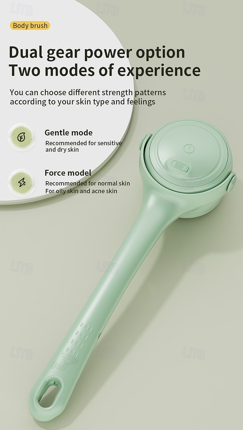 Electric Bath Brush with Long Handle, 4-in-1 Spinning Body Scrubber for Shower, Waterproof Rechargeable Back Scrubber for Exfoliating, Deep Cleaning & Massage, Includes Facial & Silicone Brush Heads 2026 - $56.99 –P5