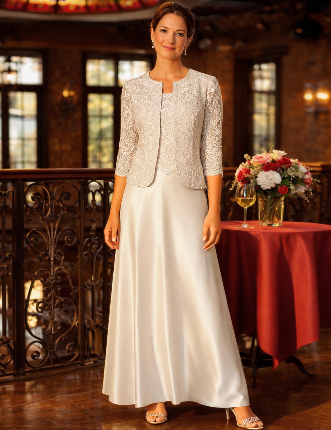 Sheath Column 3 Piece Floor Length Wedding Guest Dress Mother of the Bride Dress Sleeveless Long Sleeve Square Neck Jewel Neck Elegant Vintage Simple Formal Wedding Guest Satin Lace Jacket Dresses 2026 - $195.99 Sheath Column 3 Piece Floor Length Wedding Guest Dress Mother of the Bride Dress Sleeveless Long Sleeve Square Neck Jewel Neck Elegant Vintage Simple Formal Wedding Guest Satin Lace Jacket Dresses 2026 - $195.99