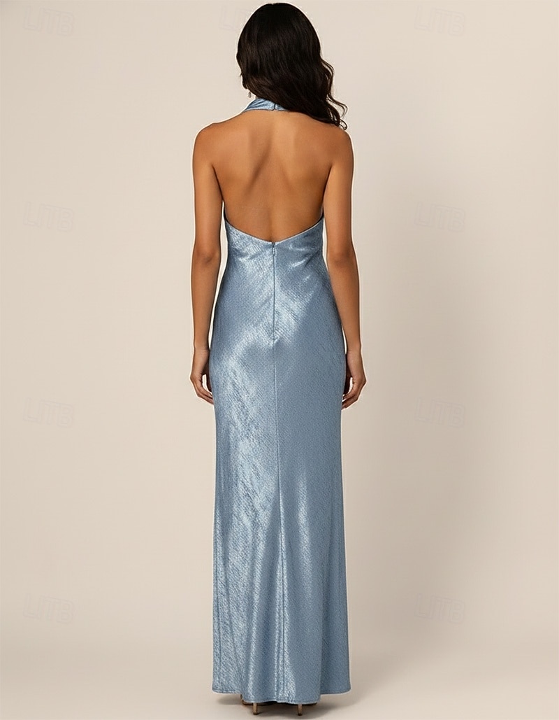 Mermaid Trumpet Sheath Column Floor Length Evening Gown Formal Dress Elegant Celebrity Style Sleeveless Cowl Neck Wedding Formal Foiled with Ruched 2026 - $171.99 –P2