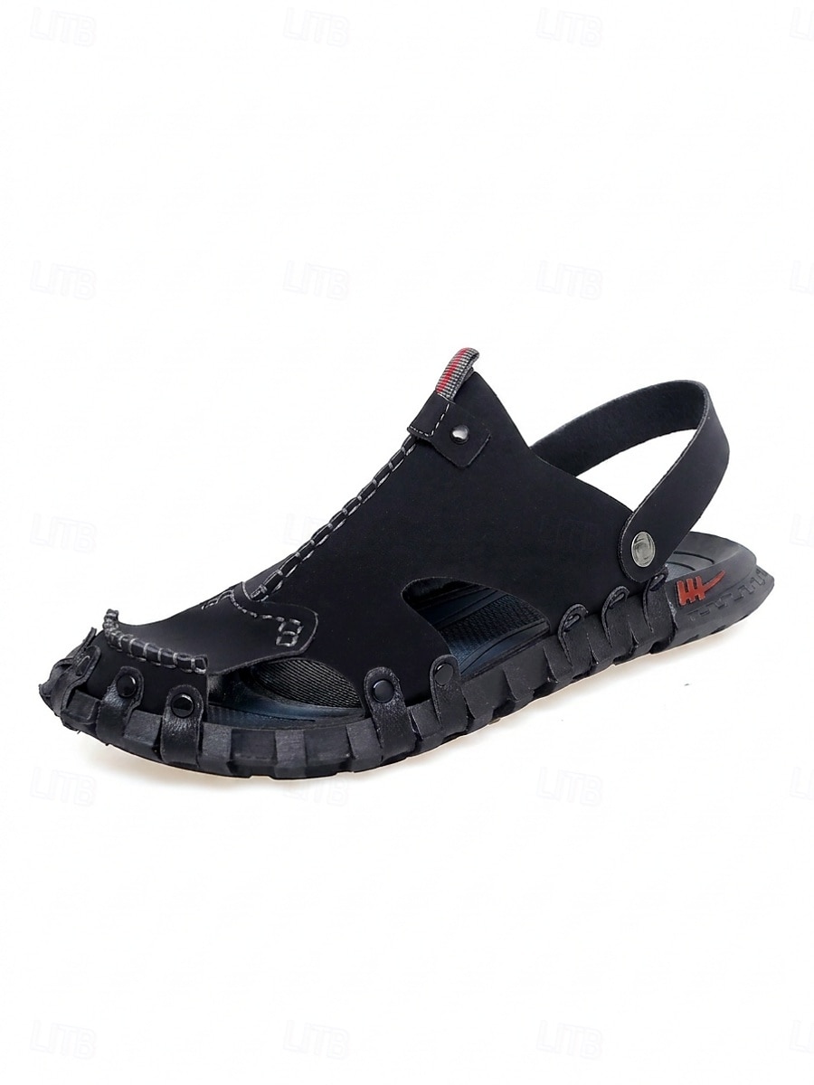 Grijze herensandalen, verstelbaar, comfortabel, geschikt voor zomerse wandelingen, strandvakanties, uitstapjes naar de kust, ontspanning aan zee en outdooractiviteiten tijdens de vakantie. 2026 - $34.99 –P6
