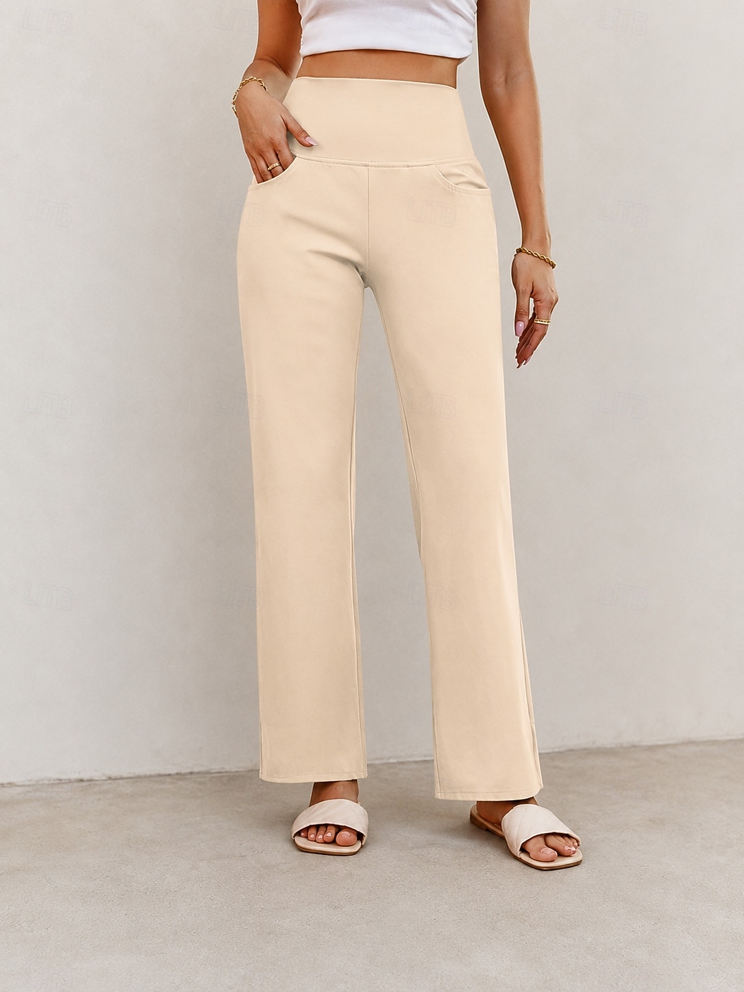 Mujer Pantalones de yoga Refrescante Secado rápido Polainas Activo Moda Longitud total Alta cintura Casual Diario Hogar Negro Azul Oscuro Albaricoque Beige Verano Primavera Otoño 2026 - $29.99 –P4