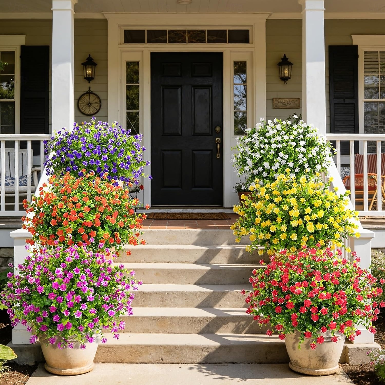 24 Bundles Artificial Flowers for Outdoors Decoration Fake Flowers UV Resistant Faux Plastic Greenery Eucalyptus Plants for Spring Summer Garden Patio Indoor Outdoor Home Decor, Multicolor 2026 - $36.99 –P8