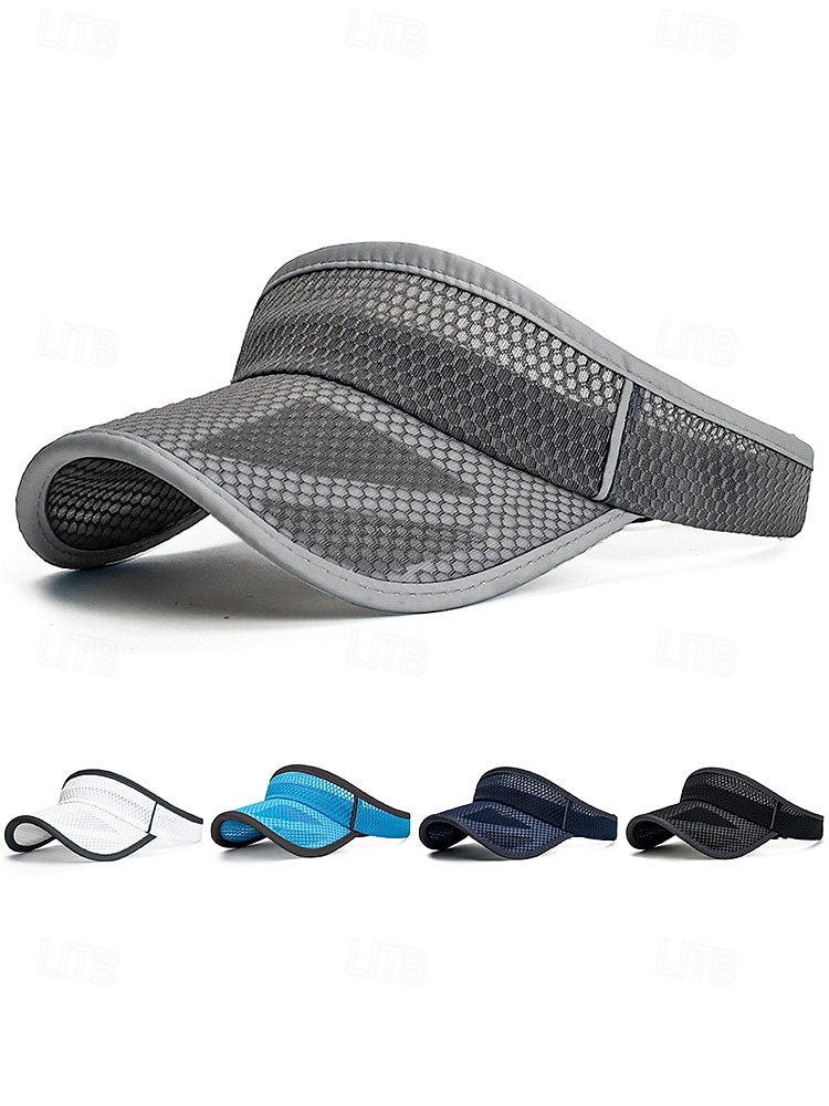 Men's Breathable Mesh Visor Cap Adjustable Sun Hat Lightweight Polyester Sports Golf Visor for Outdoor Fishing Running Tennis Beach Travel Summer UV Protection 2026 - $11.99 –P4