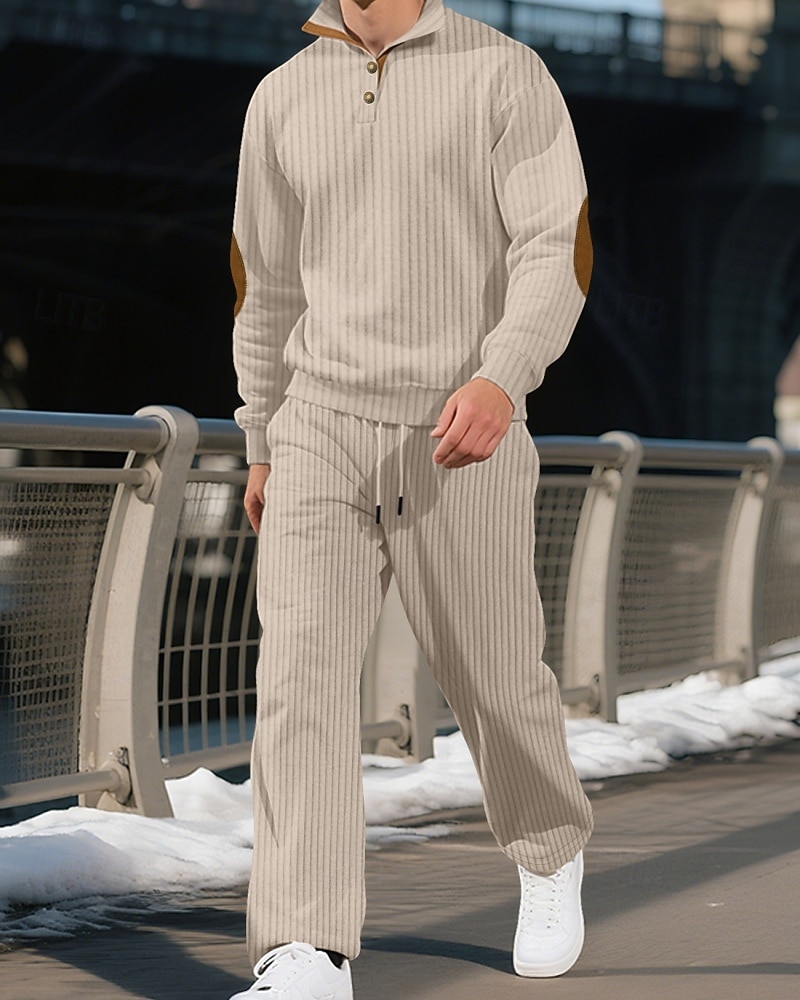 Men's Tracksuit Jogging Suit Workout Suits Drawstring with Pocket Solid Colored Athletic Clothing Set Fall Black White Outdoor Travel Sports Windproof Warm Breathable Long Sleeve Sport Activewear 2026 - $51.99 –P15
