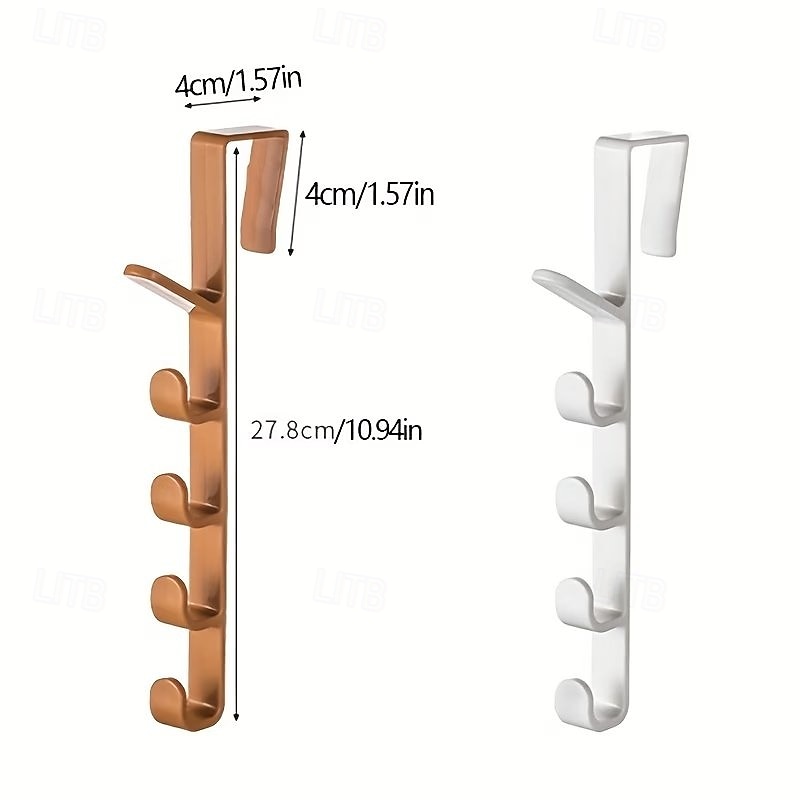 Cabideiro de porta para roupas, organizador de plástico para pendurar roupas na porta, com barra para pendurar bolsas, ideal para quarto e banheiro. &Prateleira para porta de armário de 2026 por $9.99 –P5