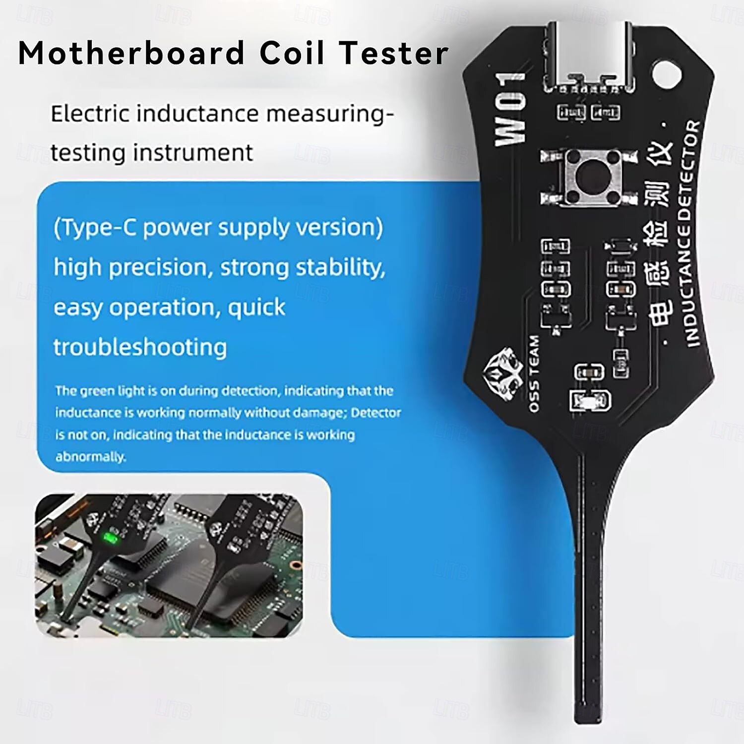 Probador de inductancia tipo C, probador de bobinas de placa base, detector de inductores de placas de circuitos electrónicos para reparación de componentes de placas base de teléfonos, herramienta de 2026 - $15.99 –P3