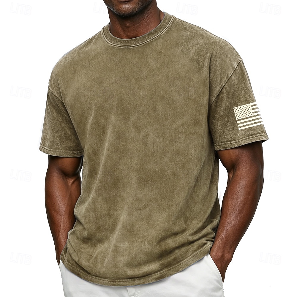 Men's 250th Anniversary Patriotic American Flag 1776 2026 Heavyweight Graphic T Shirt Short Sleeve Crew Neck Summer Street Top 2026 - $27.99 –P3