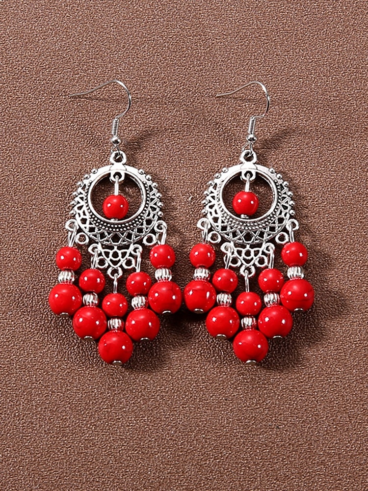 Statement-Ohrringe aus türkisfarbener Legierung im Boho-Stil für Damen, vielseitig kombinierbar, übergroße Hängeohrringe für Strandurlaub, Sommerreisen und den Alltag. 2026 - $7.99 –P11