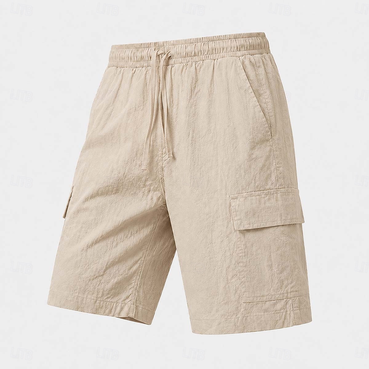 pantaloncini cargo da uomo in lino – vita elasticizzata con coulisse, multitasche, comodi &traspirante, casual, per tutti i giorni, estivo - blu, kaki, nero del 2026 a $35.99 –P8