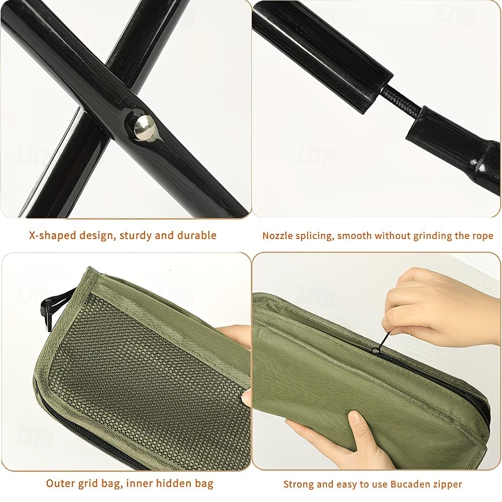 Foldable Backpack Stool, Portable Folding Stool with Sling Bag, Compact Outdoor Seat for Adults with Shoulder Strap, Supports up to 300 lbs for Camping, Fishing, Hiking, Travel, Picnic 2026 - $16.99 –P9