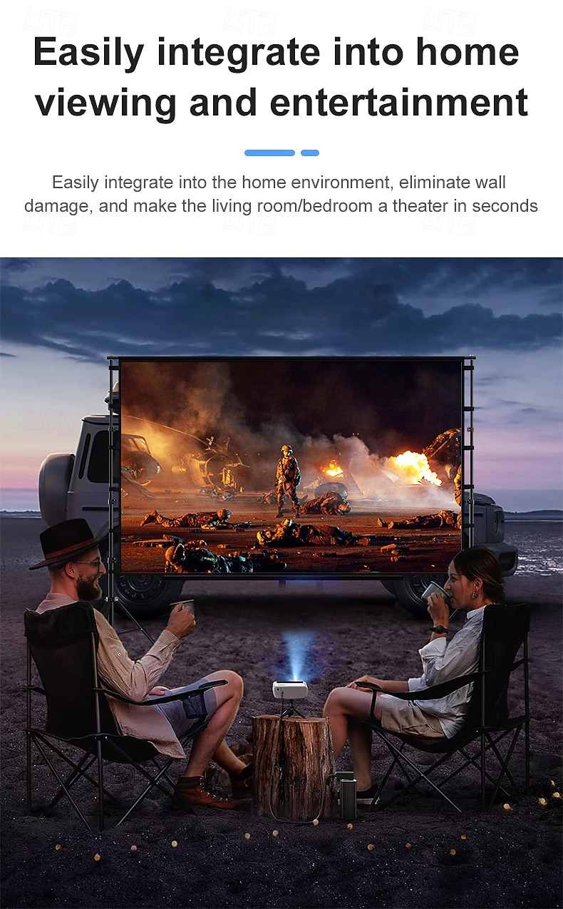 Projector Screen with Tripod Stand 100 120 Inch, 16:9 HD 4K Portable Outdoor Indoor Movie Screen with Carrying Bag, Height Adjustable Wrinkle-Free Projection Screen for Backyard Theater Camping 2026 - $125.99 –P6