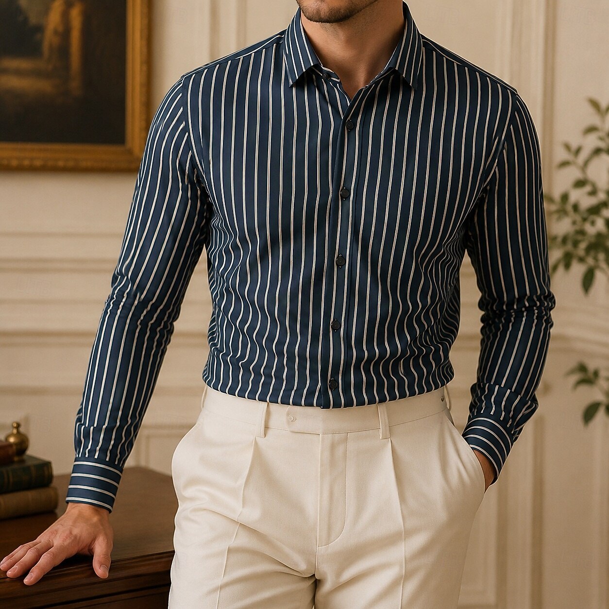 camicia da uomo nera antipiega del 2026 a $33.99 –P1
