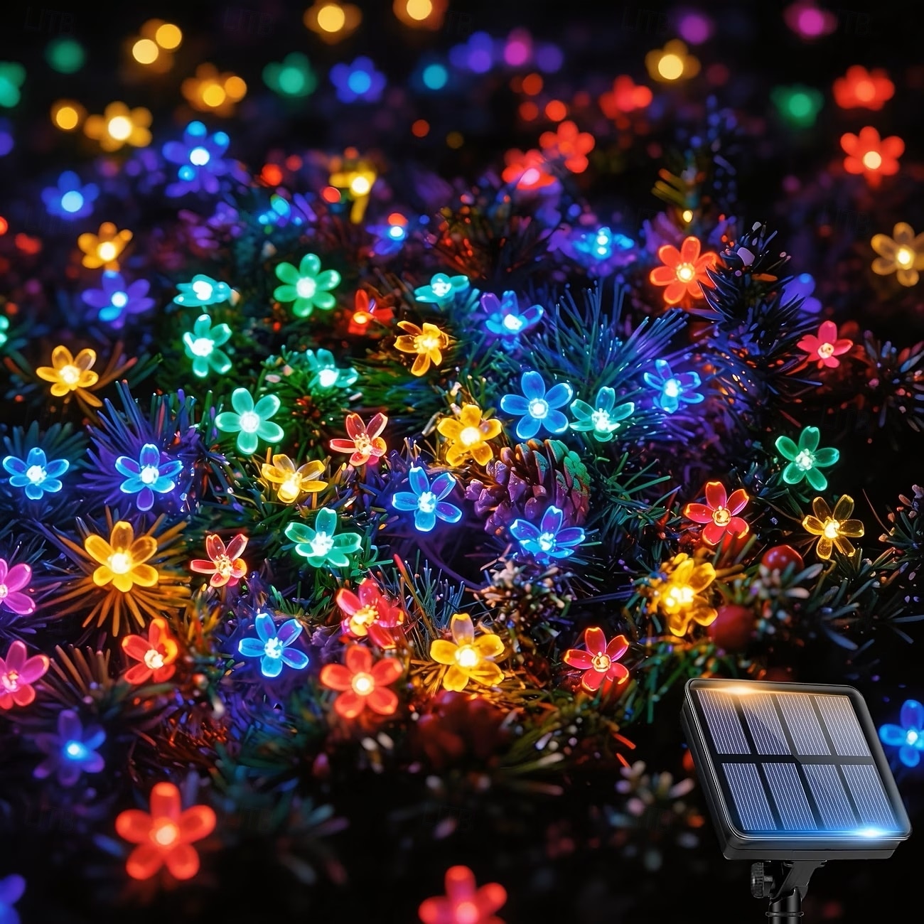 ηλιακά φωτιστικά κερασιάς 12m 100leds εξωτερικού χώρου αδιάβροχο διακοσμητικό φως νεράιδας με 8 λειτουργίες φωτισμού για αυλή, γκαζόν, διακοπές, γάμο, γιορτή της μητέρας, χριστουγεννιάτικη διακόσμηση 2026 - $25.99 –P12