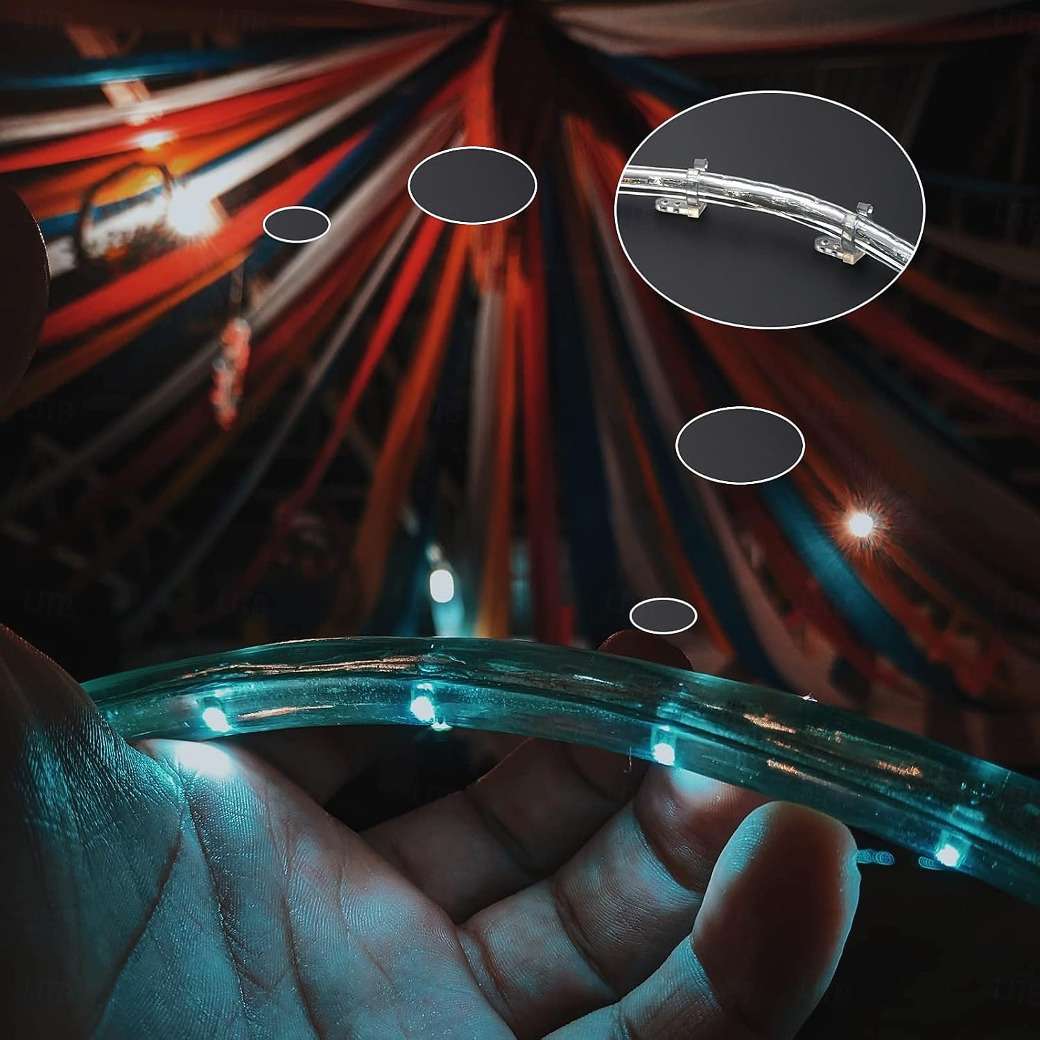 20-200 pezzi 1/2 pollice applicabili per clip per luci a corda LED da 10-15 mm con 40-400 pezzi viti per clip di montaggio per luci a corda in PVC per esterni, ganci per Natale e matrimoni del 2026 a $8.99 –P6