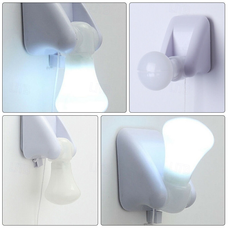 Lot de 2 ampoules LED à tirette, lampe murale adhésive à piles, veilleuse portable avec interrupteur à tirette pour placard, armoire, garage, abri de jardin, sous-sol, camping, urgence, sans câblage de 2026 ? $28.99 –P5