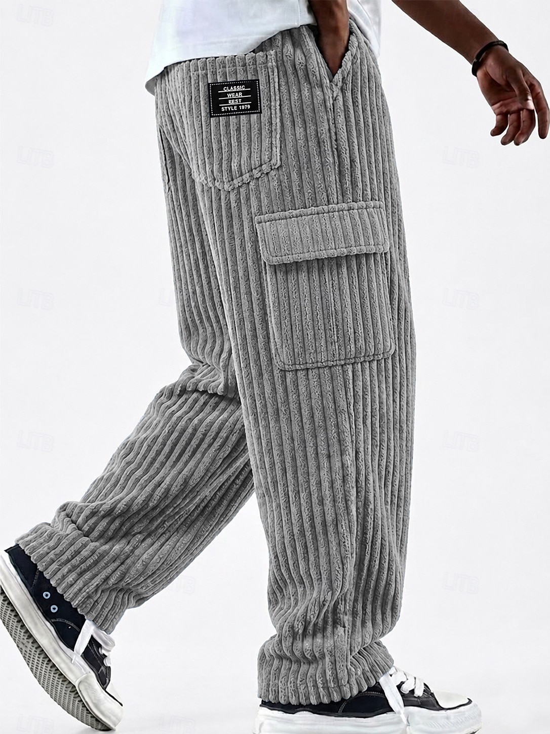Per uomo Pantaloni Cargo Pantaloni Pantaloni in velluto a coste Pantaloni casual Pantaloni Larghi Coulisse Multi-tasche Gamba Dritta Tinta unica Comodità Lunghezza intera Casuale Quotidiano All'aperto del 2026 a $32.99 –P3