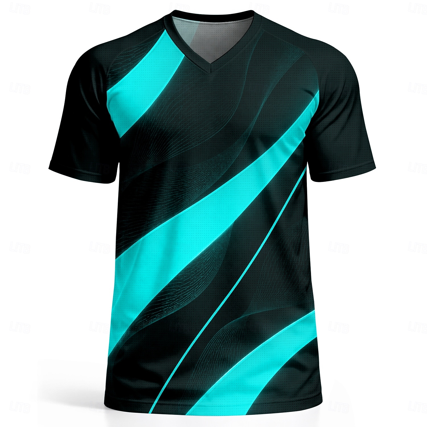 Herr Abstrakt Fotbollssommar Global matchning Tröjor T-shirt för jogging Sommar Färgblock Kortärmad UPF 50 Snabb tork Andningsfunktion casual Löpning Joggning Kondition Blå Gul Purpur Sportkläder 2026 - $18.99 –P6