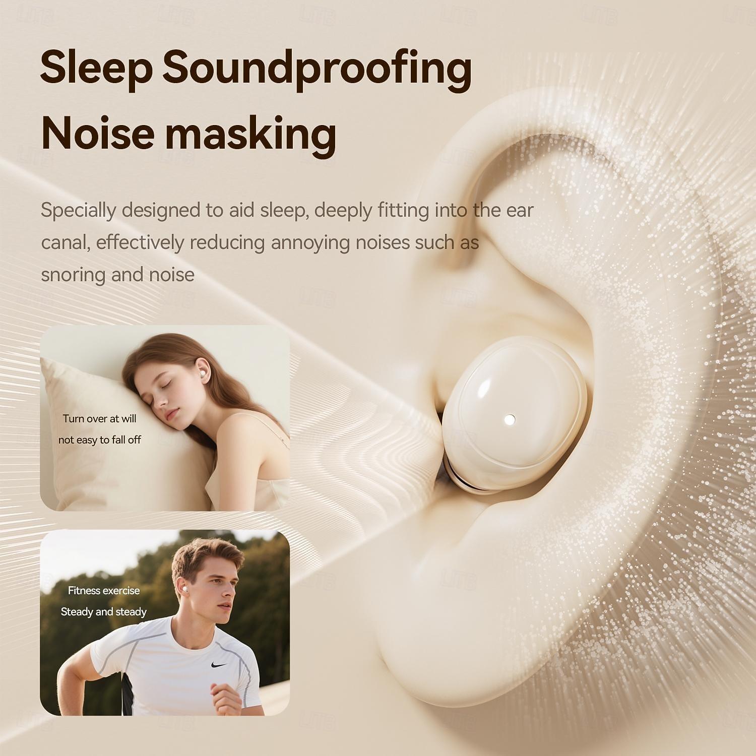 Usynlige søvnørepropper for sidesovere, 2 par trådløse hodetelefoner i ett ladeetui, ultratynne mini Bluetooth-ørepropper for små ører, støydemping, LED-strømdisplay for iPhone og Android 2026 - $32.99 –P7
