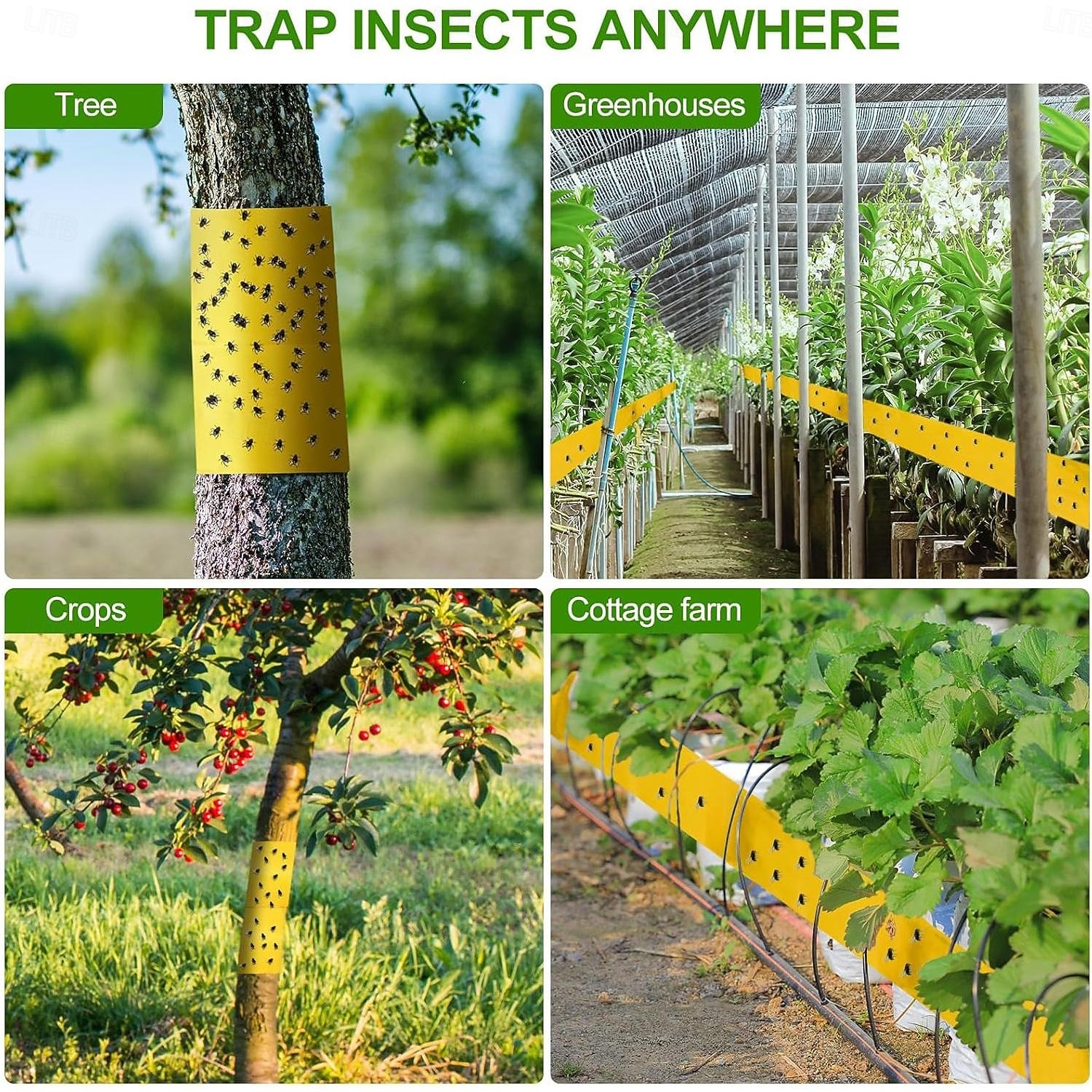 5meters Lantern Fly Tree Tape Outdoor Adhesive Crawling Insect Trap Yellow Sticky Traps Sticky Barrier Protecting Trees Outdoor Indoor Fruit Tree Lawn Garden Control Aphids Ant Moth 2026 - $10.49 –P2