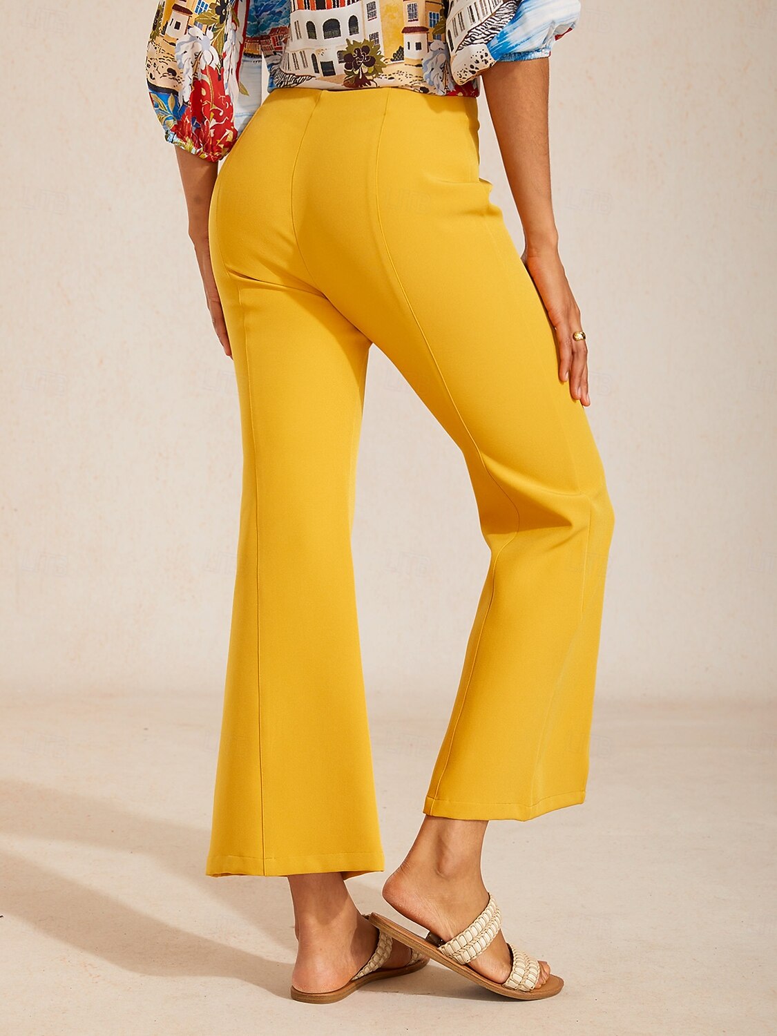 pantaloni svasati corti in twill elasticizzato del 2026 a $69.99 –P3