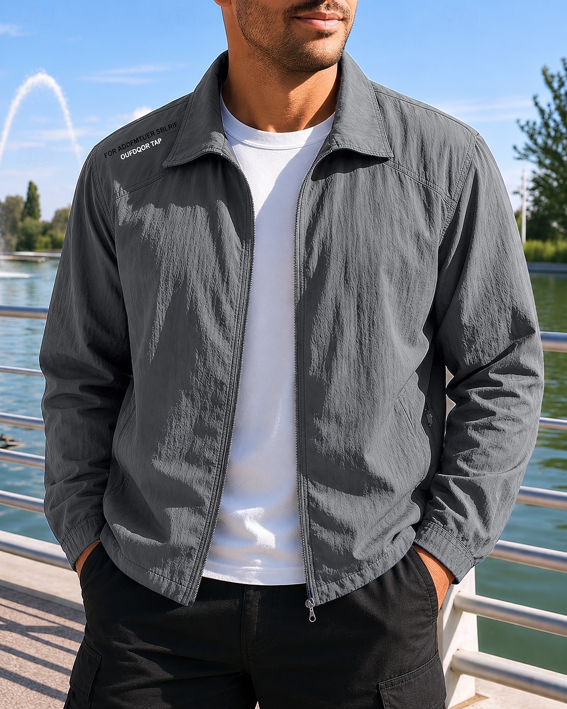 Hombre Color sólido Chaqueta para correr Chaqueta para exteriores Verano Primavera Full Zip Manga Larga Deportivo Protección Solar Ligero Transpirable Tenis Golf Corriendo Gris oscuro Azul Gris Claro 2026 - $20.99 –P1