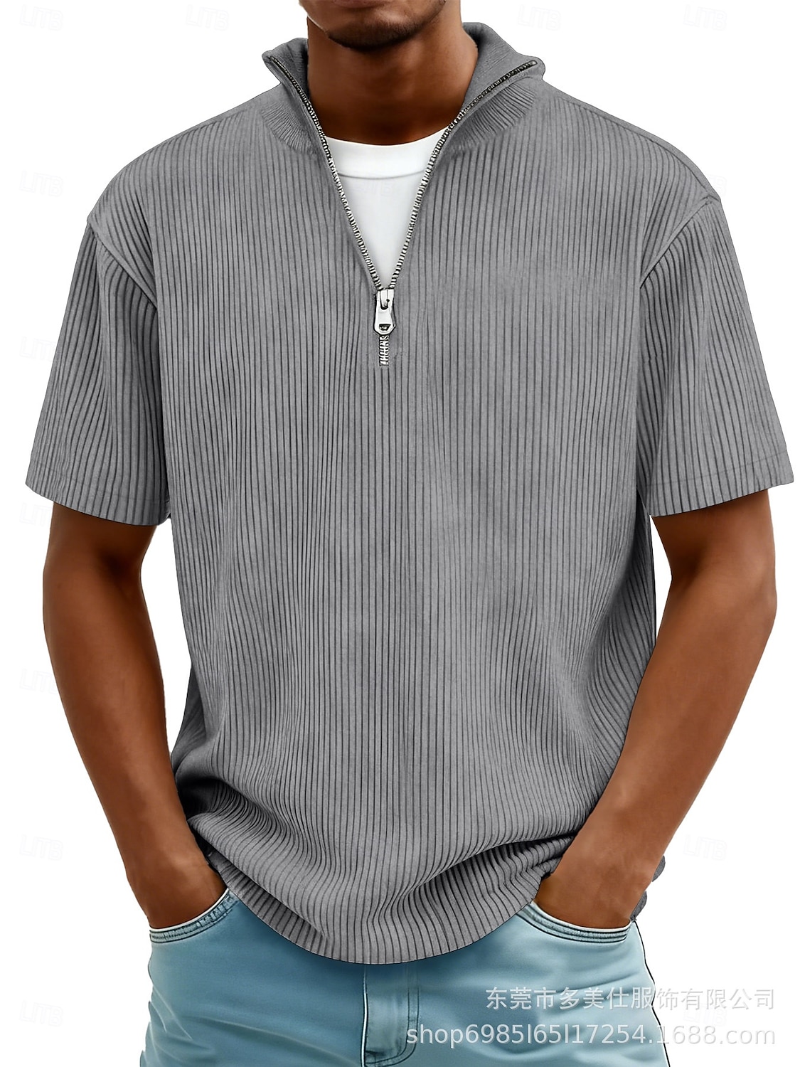 Per uomo Testurizzato Polo a Maglia Waffle Casuale Quotidiano Zip a un quarto Manica Corta Moda Semplice Cerniera Primavera & Estate Estate Primavera Vestibilità regolare Blu Verde Blu scuro Grigio del 2026 a $24.99 –P4