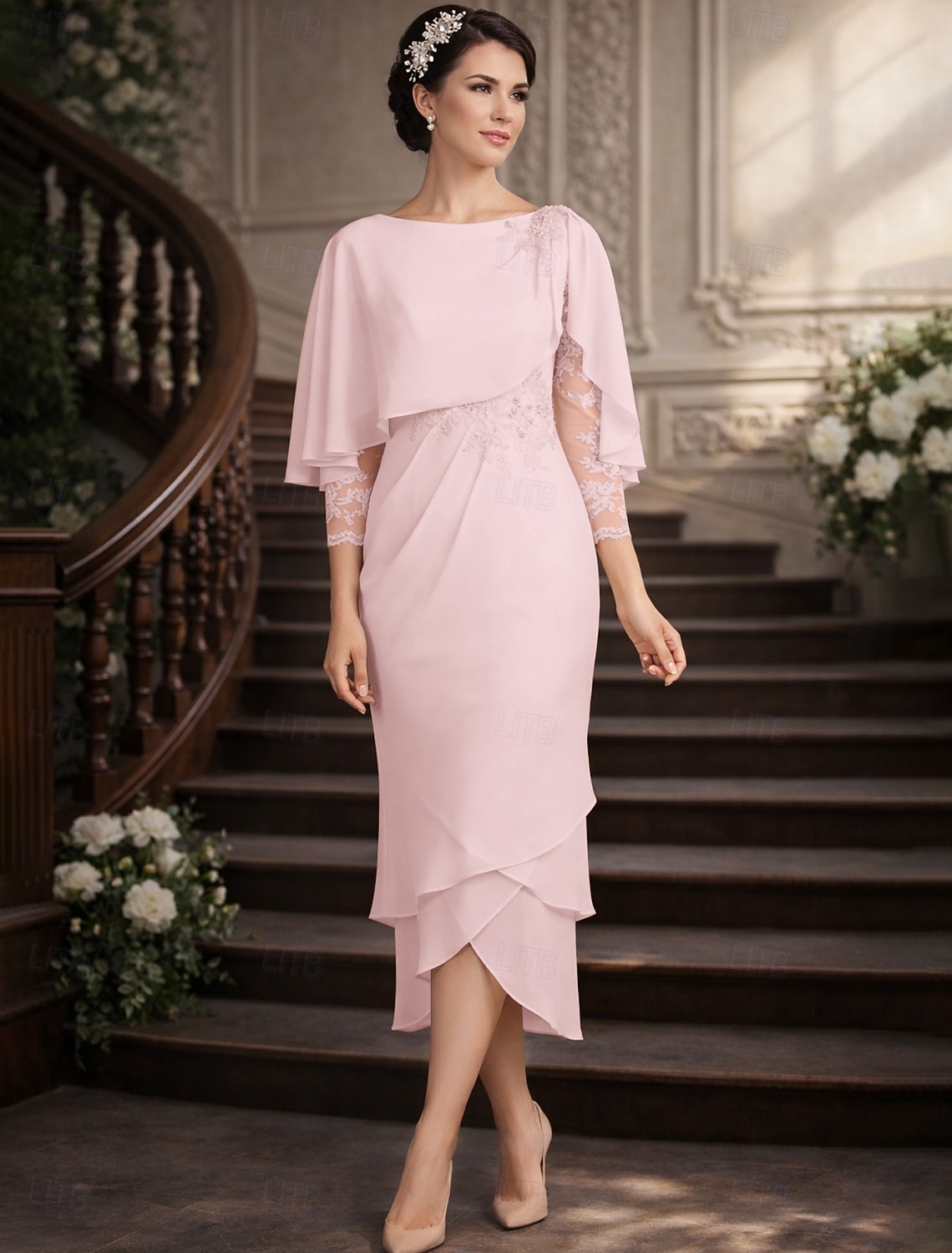 Sheath Column Tea Length Party Dress Cocktail Dress Wedding Guest Dress Mother of the Bride Dress Sheath Column Tea Length Party Dress Cocktail Dress Wedding Guest Dress Mother of the Bride Dress