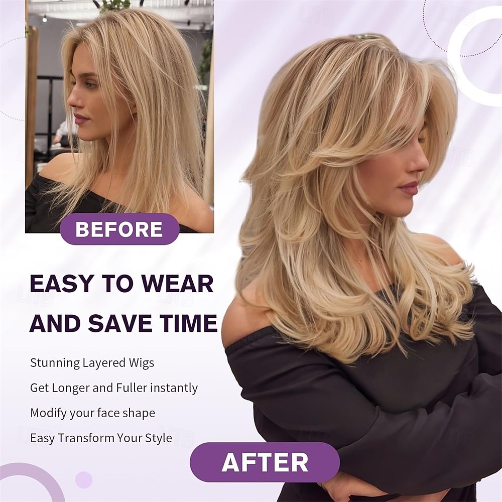 Short Dark Grey Mix Black Layered Wig with Curtain Bangs,Synthetic Gray Layered Wavy Middle Part Butterfly Wigs for Black White Women Daily Party Cosplay Costume 18Inch 2026 - $30.99 –P6