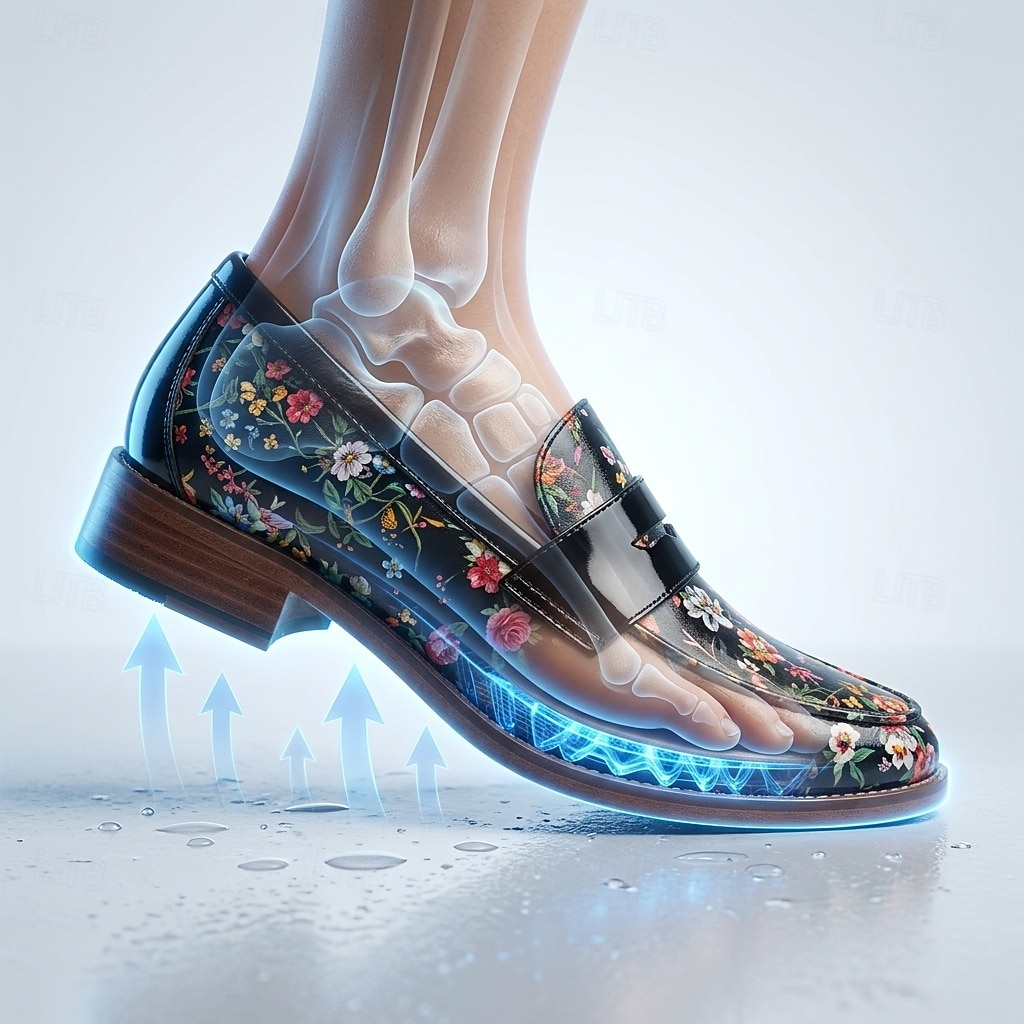 Mocassins à enfiler noirs à motif floral pour homme, chaussures habillées élégantes à bride vernie, parfaites pour les mariages, les banquets, les fêtes et les soirées raffinées. de 2026 ? $46.99 –P1
