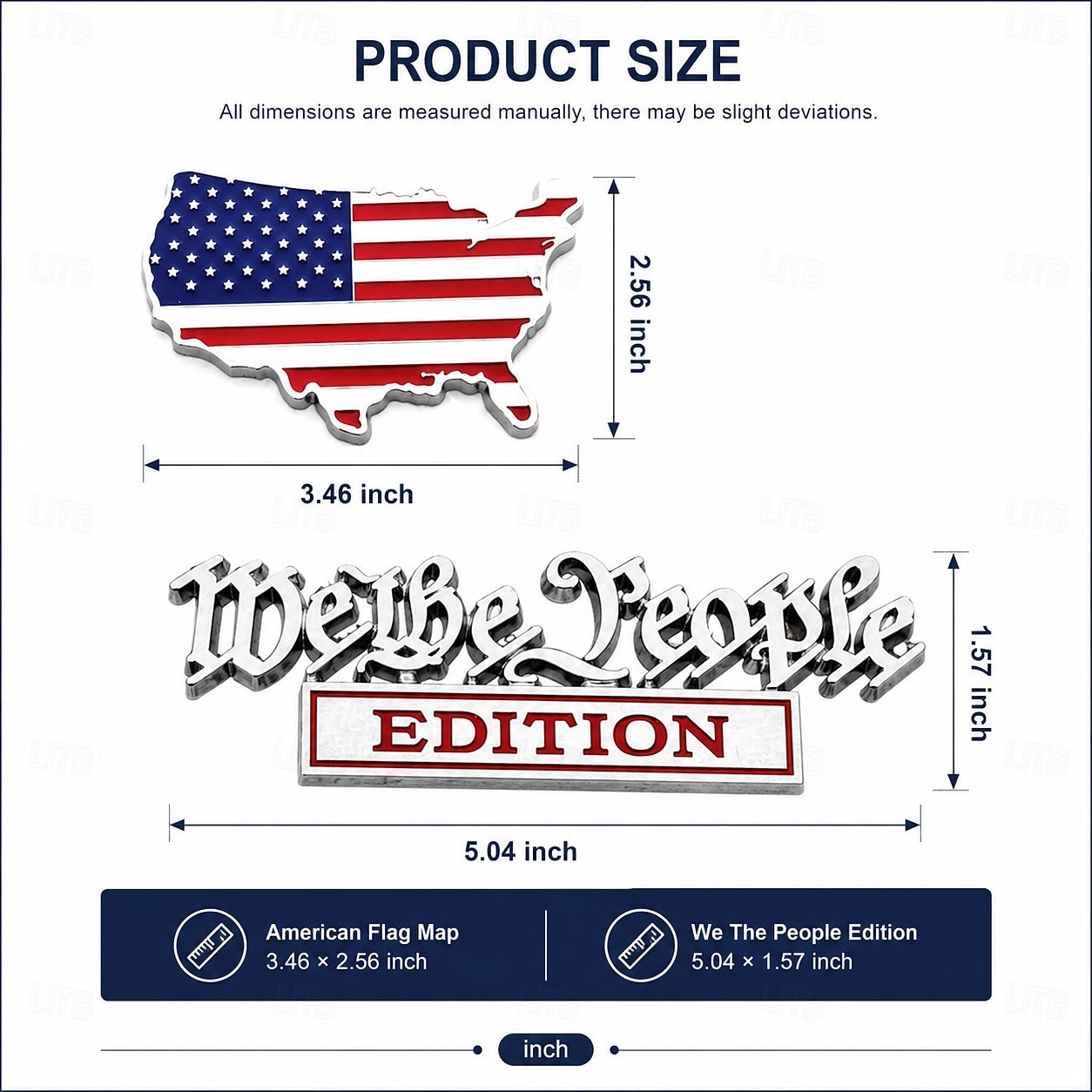 2er-Pack „We the People“-Autoemblem mit patriotischer Flagge, 3D-Chrom-Autoaufkleber für LKW, SUV, Motorrad, patriotisches Design mit amerikanischer Verfassung – Geschenkidee für Männer und Frauen 2026 - $15.99 –P2
