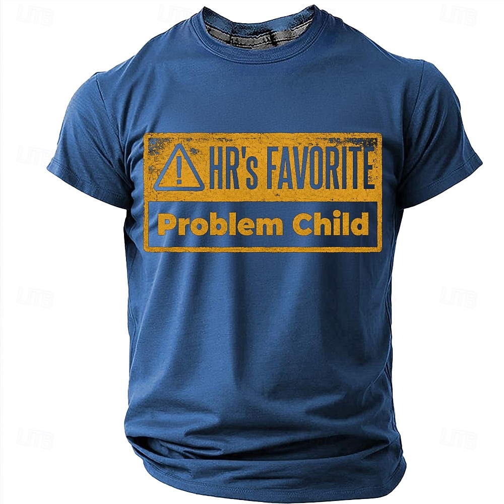 HR's Favorite Problem Child Human Resources Joke Office Humor Men's Funny Sarcastic Vintage T Shirt Graphic Crew Neck Short Sleeve Gift for Coworker Workplace Designer Clothing Apparel 2026 - $18.99 –P7