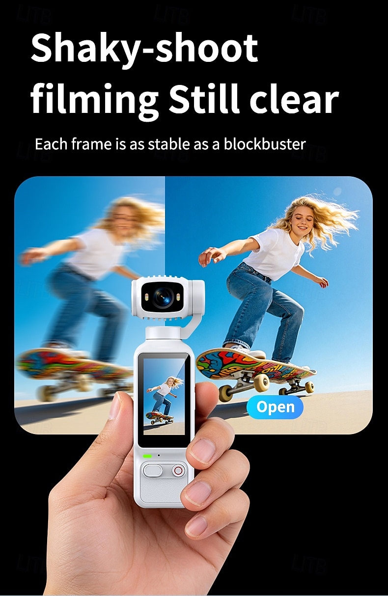 Câmera de ação 4K com tela IPS de 2,0", câmera portátil para vlogs com foco automático. &Câmera de vídeo portátil de bolso com lente giratória e cartão SD de 32 GB, ideal para vlogs. &viagem, presente de 2026 por $43.99 –P7
