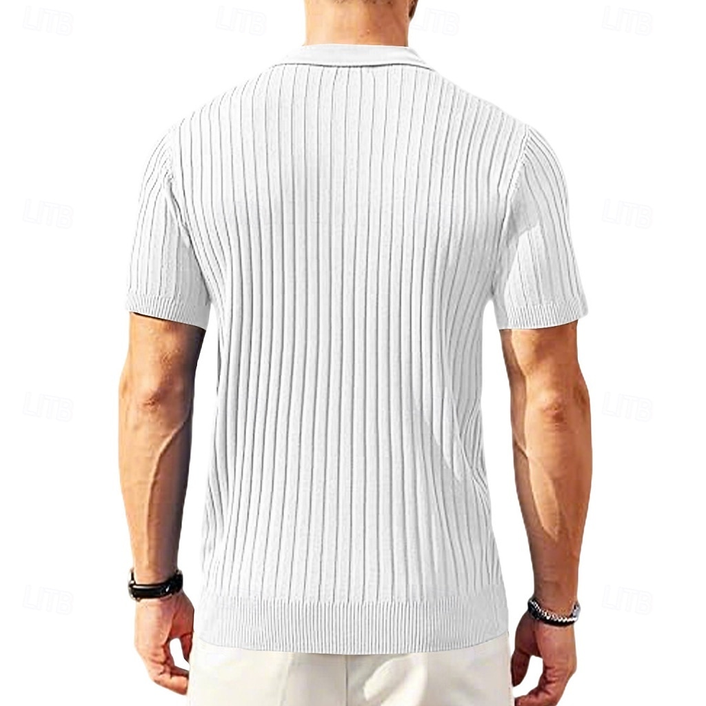 Pánské Polokošile Polo na zip Ležérní Denní Klopa Krátký rukáv Módní Základní Bez vzoru Lehká váha Čtvrtletní zip Léto Jaro Černá Bílá Námořnická modř Khaki Armádní zelená Polokošile 2026 - $24.99 –P4