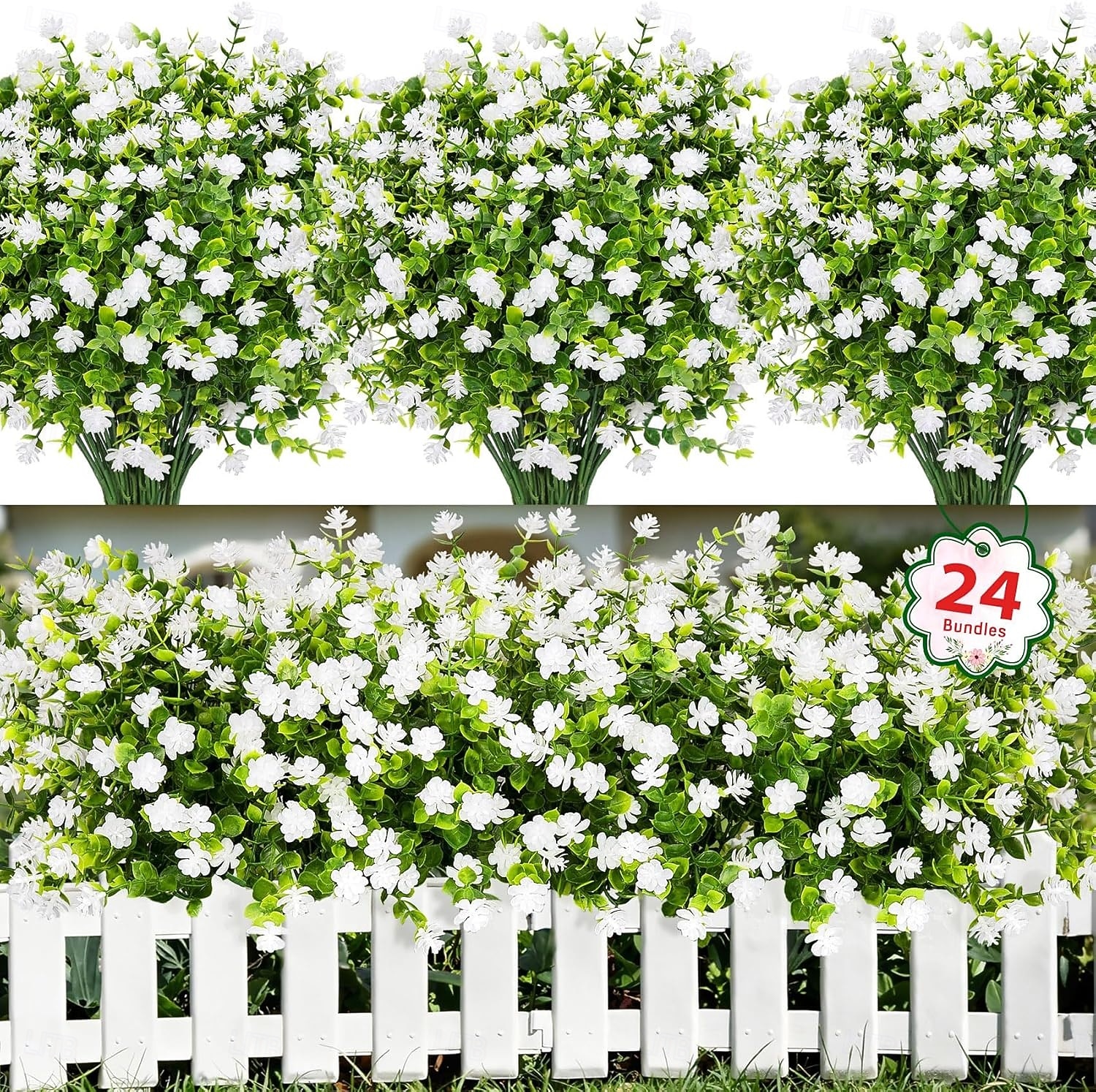 24 Bundles Artificial Flowers for Outdoors Decoration Fake Flowers UV Resistant Faux Plastic Greenery Eucalyptus Plants for Spring Summer Garden Patio Indoor Outdoor Home Decor, Multicolor 2026 - $36.99 –P7