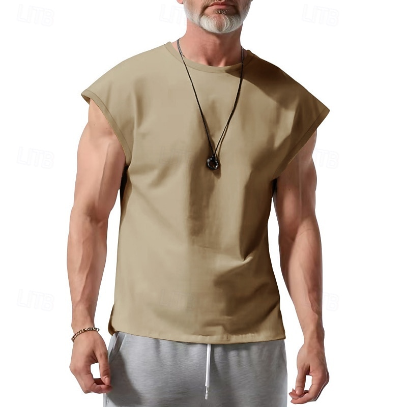 Men's Solid Colored Workout Tank Top Running Tank Top Gym Tank Top Summer Spring Classic Sleeveless Quick Dry Lightweight Moisture Wicking Breathable Gym Workout Active Training Exercise Black White 2026 - $15.49 –P15