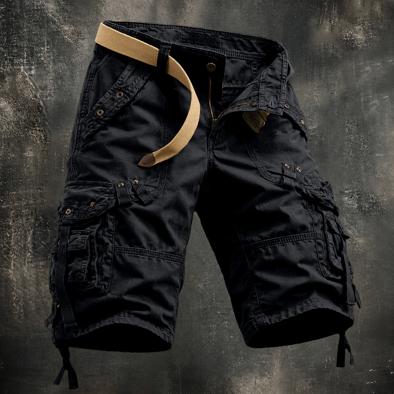 Hombre Pantalones tipo cargo Pantalón Corto Cargo Pantalón corto Pantalones cortos casuales Bolsillo Cintura elástica Color sólido Plano Longitud de la rodilla Casual Exterior Ropa de calle Moda Ropa 2026 - $37.99 –P6