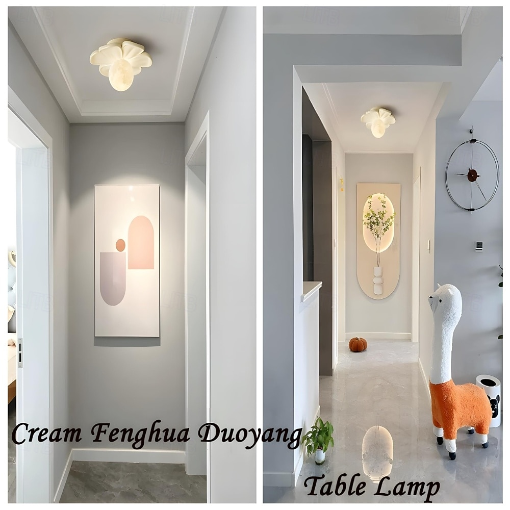 Lampă de tavan semi-încastrată, corp de iluminat modern pentru hol, cu floare verde din rășină, bec inclus, lumini 3D cu lună pentru insulă de bucătărie, dormitor, living, verandă, coridor 2026 - $90.99 –P10
