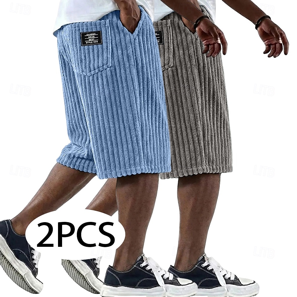 Per uomo Shorts Pantaloncini casual Pantaloncini di velluto a coste Tasca Elastico in vita Testurizzato Tinta unica Semplice Comodità Traspirante Corto Casuale All'aperto Spiaggia Vacanza Moda Bianco del 2026 a $39.99 –P1