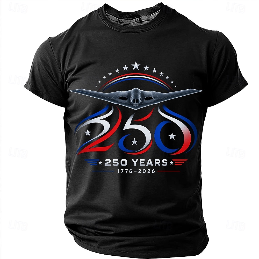 4 ביולי 2026, ה-250 בגדי ריקוד גברים כוכב 1776 חולצה קצרה שרוולים קצרים חולצה קצרה הדפסת תלת מימד צווארון עגול קצר חולצה פטריוטי יומי פֶסטִיבָל פול שחור כחול כהה קיץ אביב ביגוד S M L XL XXL XXXL 2026 - $18.99 –P2