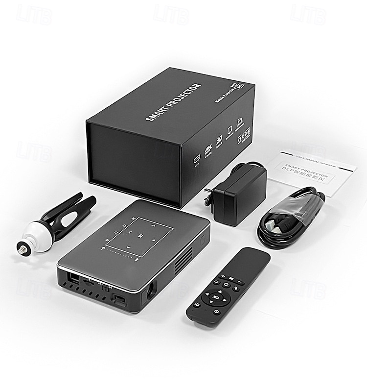 Mini projecteur DLP intelligent sous Android, décodage 4K HD, compatible 3D, projecteur de poche portable avec Wi-Fi 5 GHz et Bluetooth, correction trapézoïdale, commande tactile, trépied et de 2026 ? $611.49 –P1
