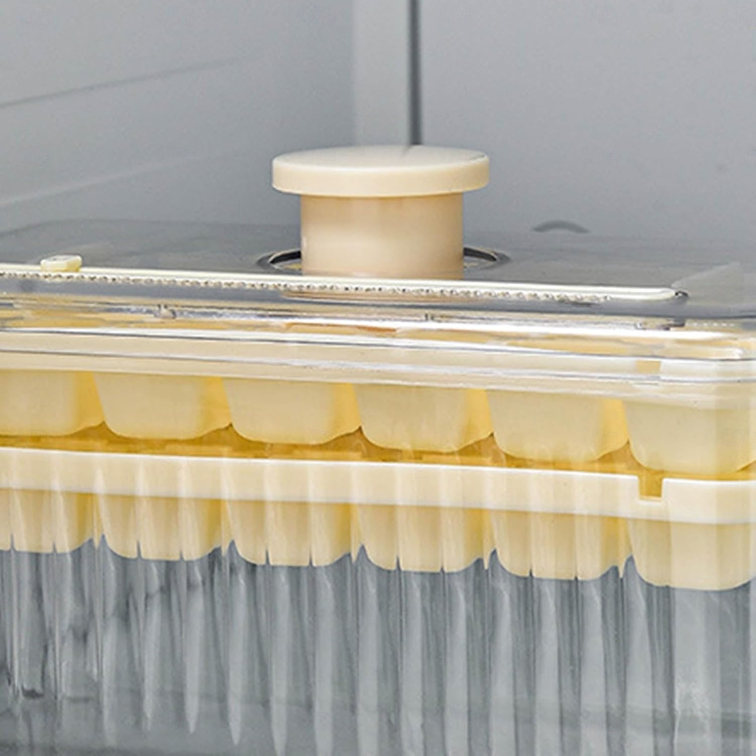 Bandeja para cubitos de hielo de 28/56 compartimentos con tapa y un solo botón. &Contenedor, máquina para hacer cubitos de hielo de fácil extracción con cuchara &Recipiente de almacenamiento, molde de 2026 - $11.99 –P12