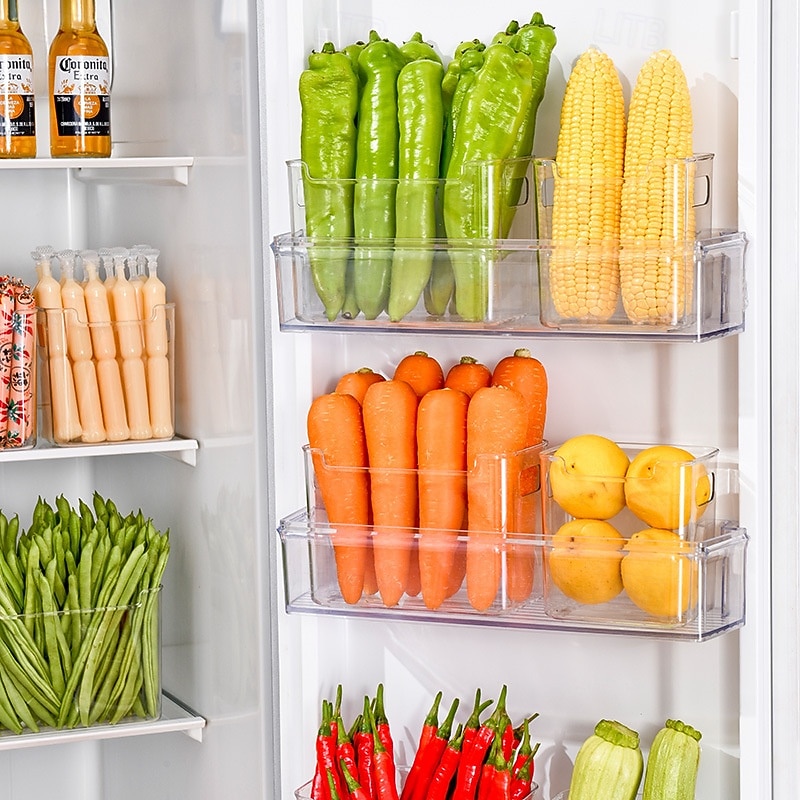 4PCS Crystal Clear Freezer Storage Bins with Handles, Stackable Deep Freezer Organizer Containers for Upright and Chest Freezer, Refrigerator Drawer Organizer Baskets for Meat, Vegetables, Frozen Food 2026 - $15.49 –P4