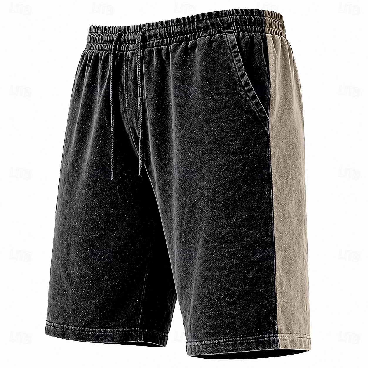 Men's Shorts Summer Shorts Casual Shorts Acid Wash Shorts Pocket Elastic Waist Color Block Solid Washed Comfort Breathable Knee Length Casual Outdoor Beach Vacation Fashion Black Khaki Micro-elastic 2026 - $40.99 –P2