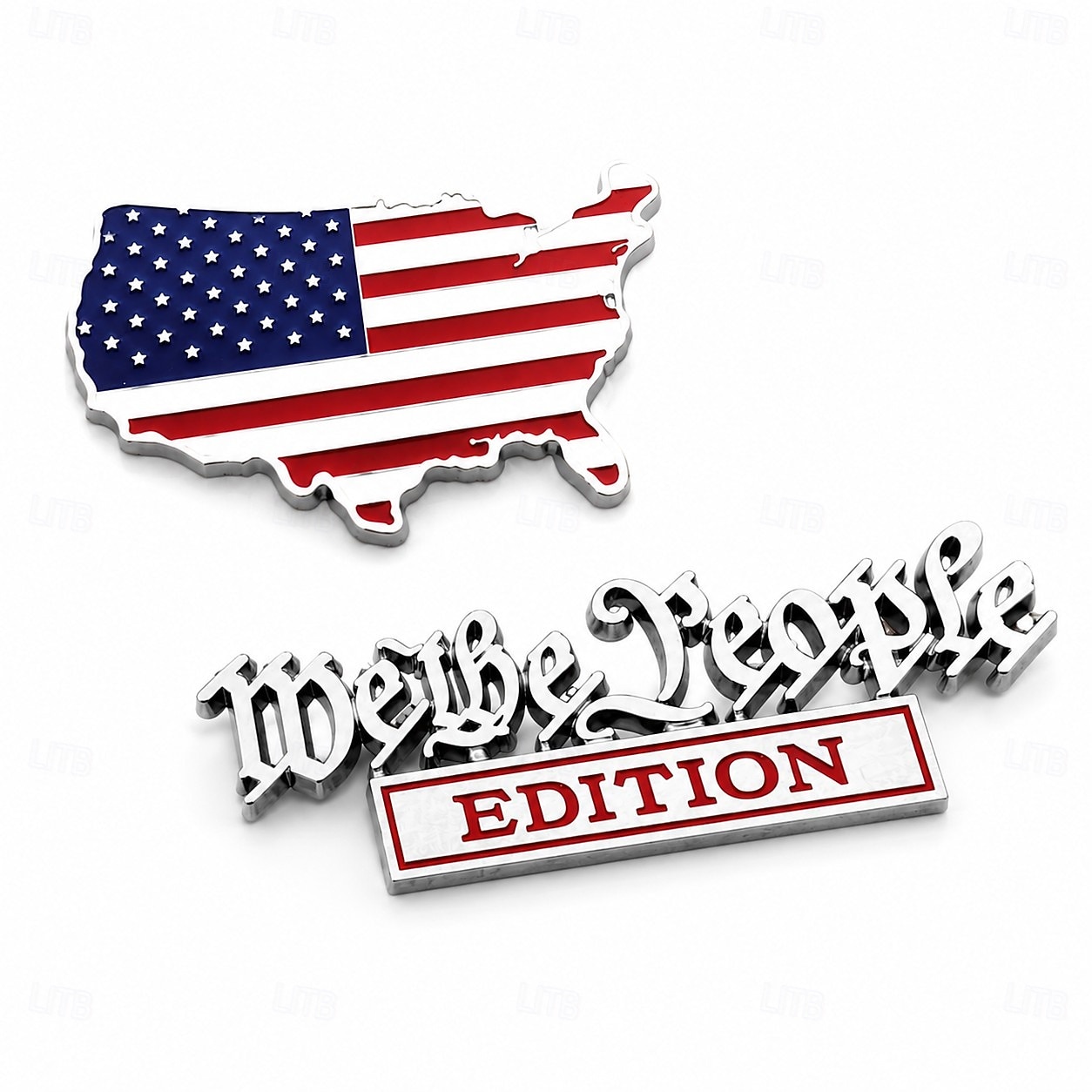 2er-Pack „We the People“-Autoemblem mit patriotischer Flagge, 3D-Chrom-Autoaufkleber für LKW, SUV, Motorrad, patriotisches Design mit amerikanischer Verfassung – Geschenkidee für Männer und Frauen 2026 - $15.99 –P1