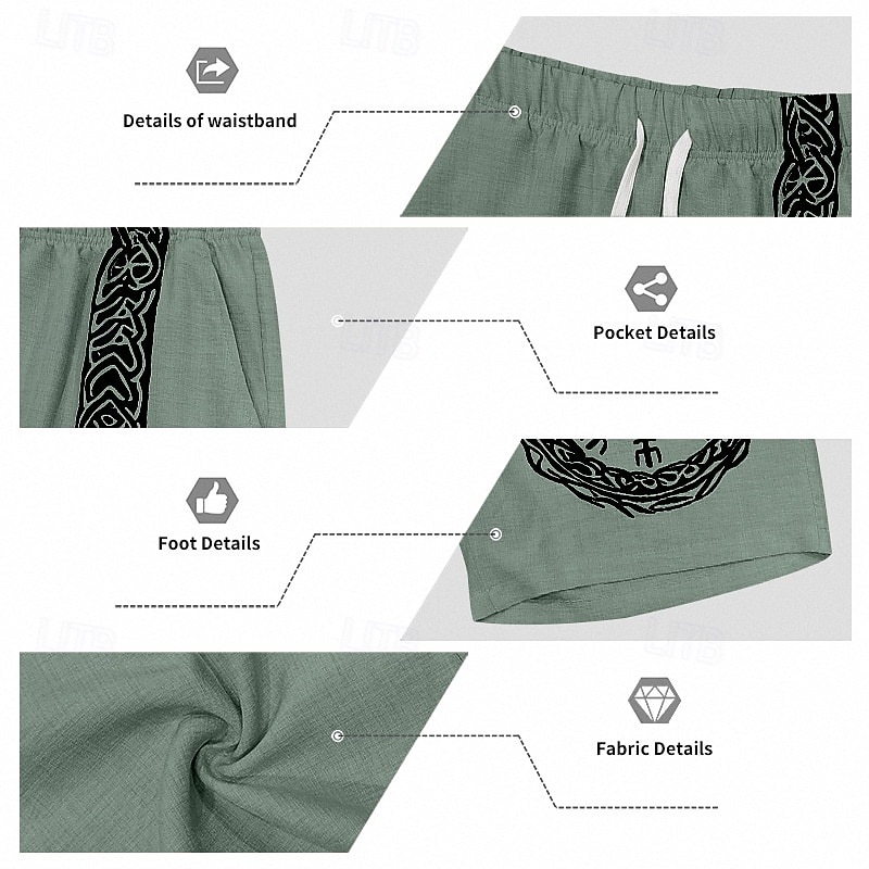 Per uomo Shorts Shorts di Lino Pantaloncini Estivi Shorts da Spiaggia Coulisse Elastico in vita Stampato Geometrico Comodità Traspirante Lunghezza al ginocchio Quotidiano All'aperto Ferie Vacanza Moda del 2026 a $20.99 –P13