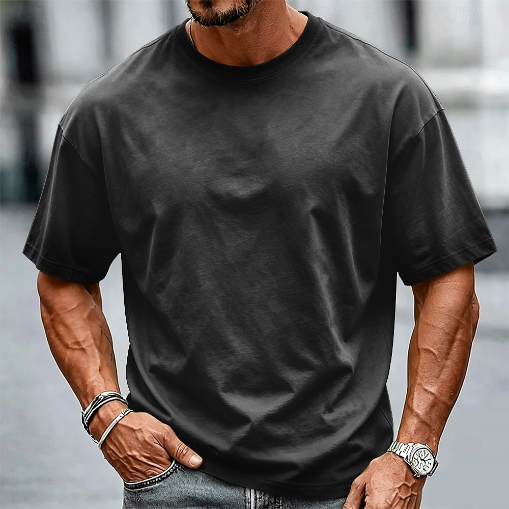 Per uomo Tinta unica Camicia lavata con acido Maglietta pesante Manica Corta maglietta DTG Girocollo Camicia Moda Quotidiano Streetwear Ferie Nero Rosa Viola Primavera & Estate Abbigliamento S M L XL del 2026 a $27.99 –P6