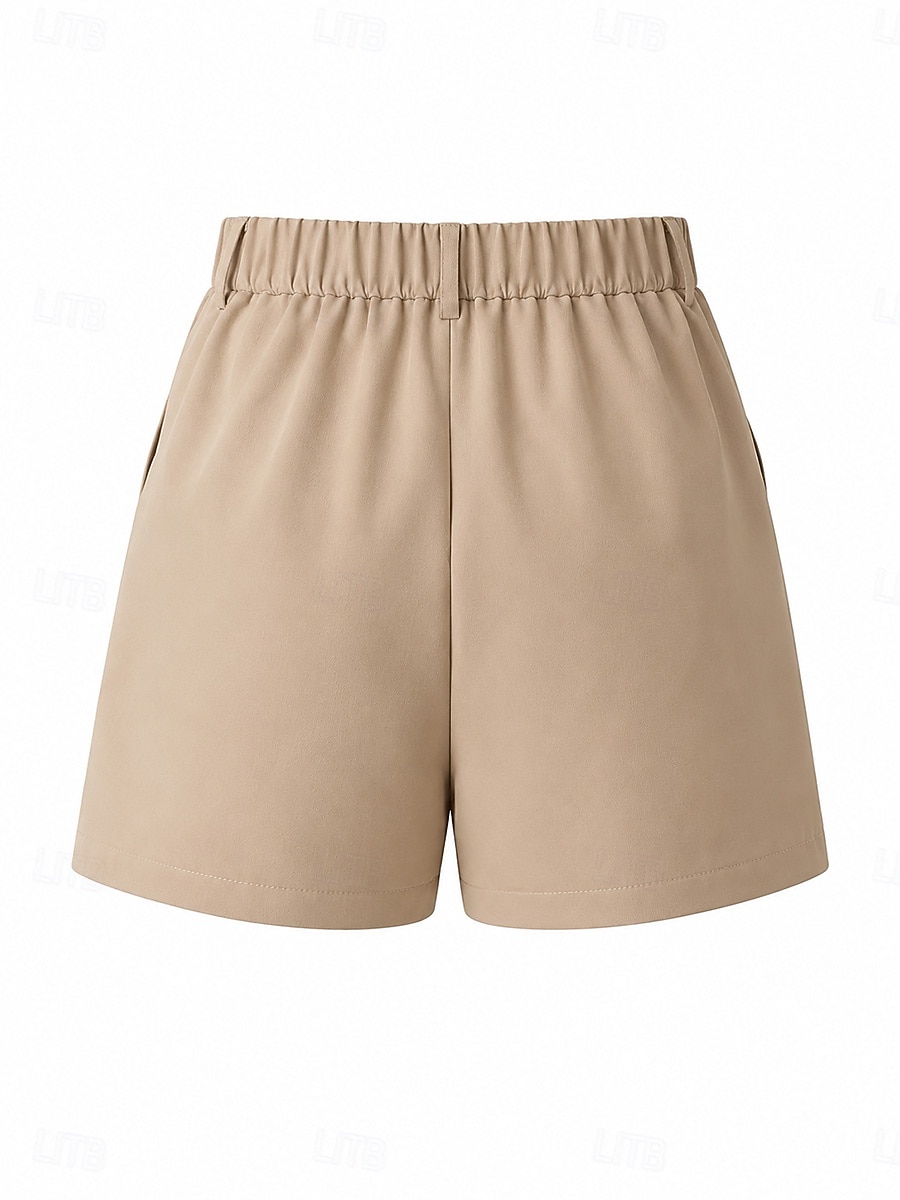 Dame Cargoshorts Burmuda shorts Grunnleggende Kort Høy Midje عادي Komfort Uelastisk Daglig Kakifarget Sommer Vår Høst Normal 2026 - $36.99 –P4