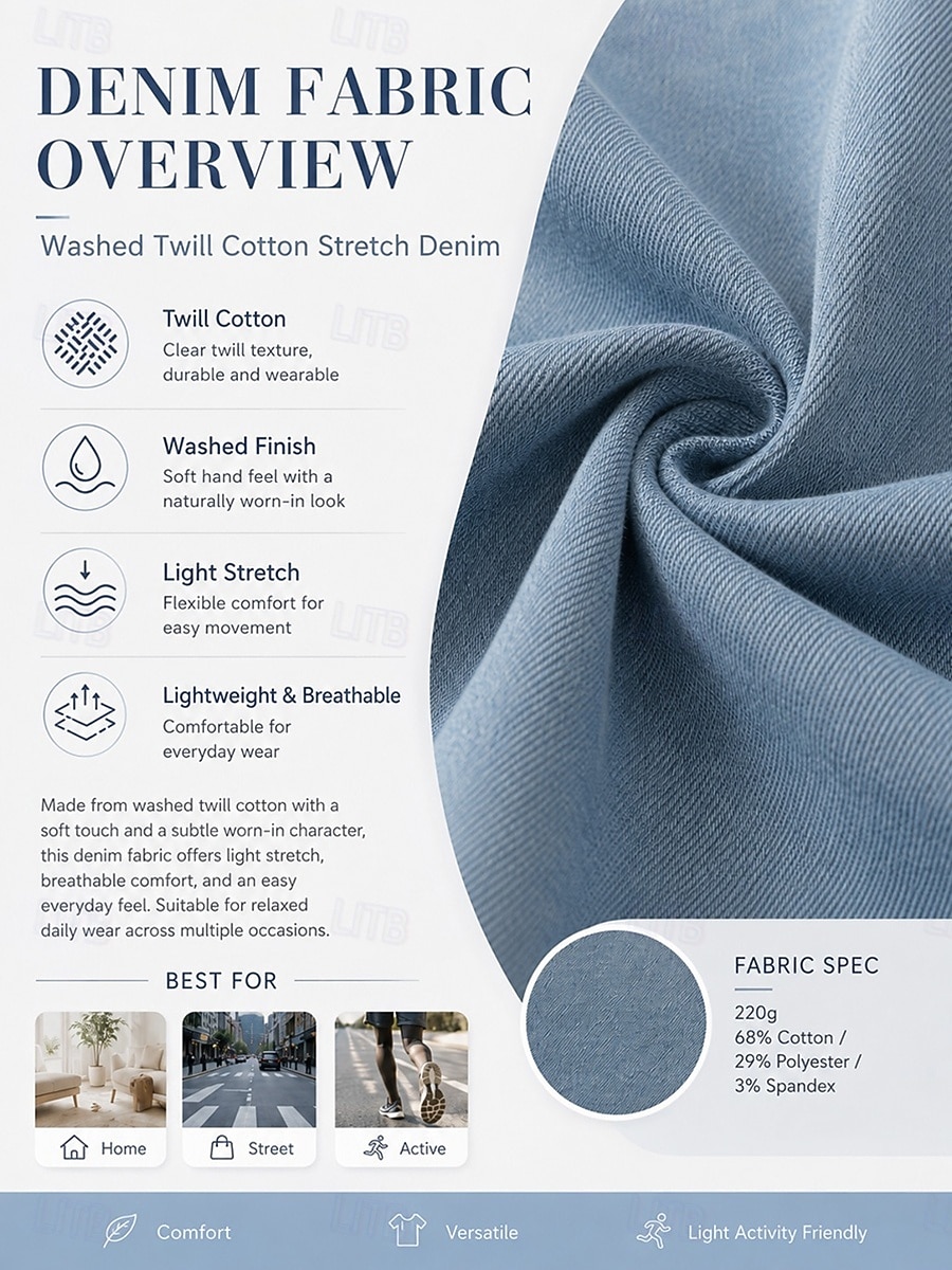 Women's Jeans Denim Capri Pants Wide Leg Fashion Calf-Length Mid Waist Comfort Stretchy Vacation Formal Navy Blue Light Blue Gray Summer Spring Regular Fit 2026 - $27.99 –P1