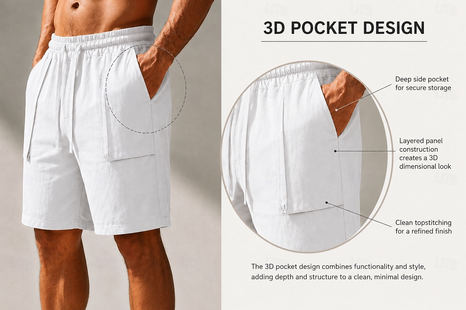Men's Shorts Linen Shorts Summer Shorts Beach Shorts Drawstring Pocket 3D Solid Comfort Breathable Knee Length Daily Outdoor Holiday Vacation Fashion Khaki White Inelastic 2026 - $21.99 –P2